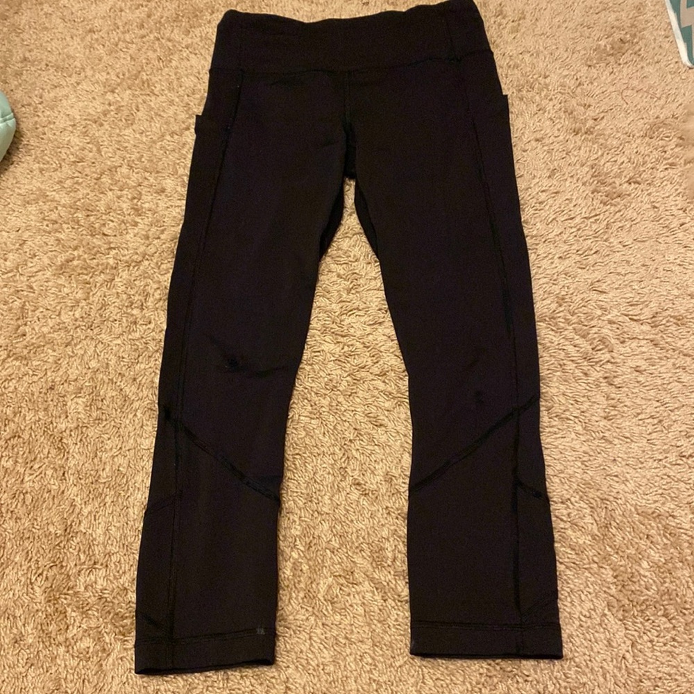 lululemon black fast and free leggings, 23 inches size 4